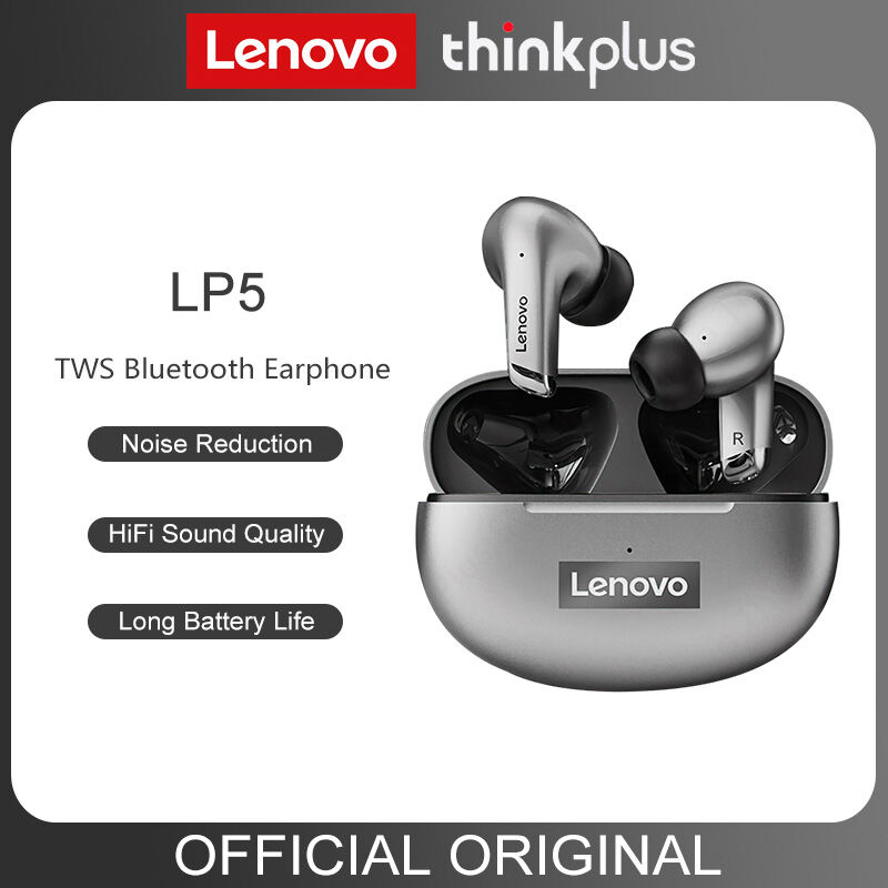 Lenovo LP5 TWS Bluetooth Earphone with Mic 9D Stereo Wireless Earbuds IPX5 Waterproof Sports Bluetooth Headset For IOS Androids
