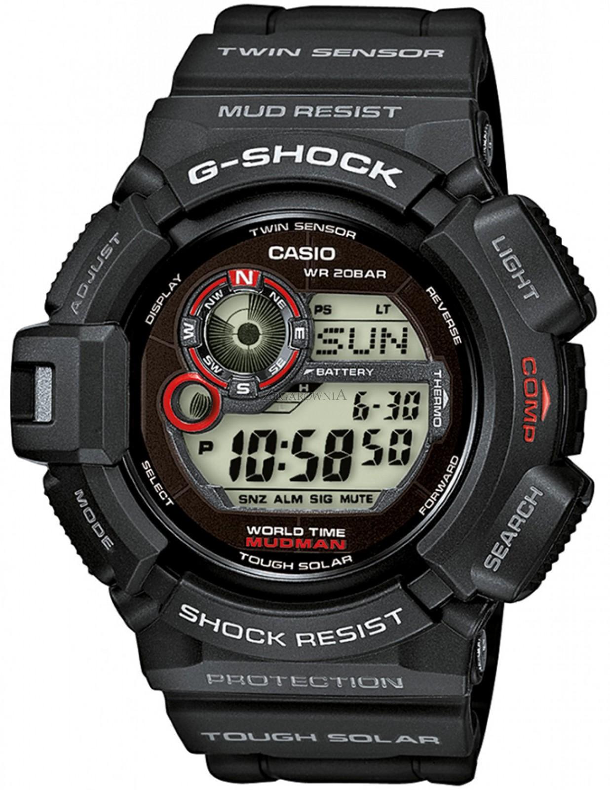 Casio G-Shock G-9300-1D Men Mudman Solar Powered Multi Function Sport Watch