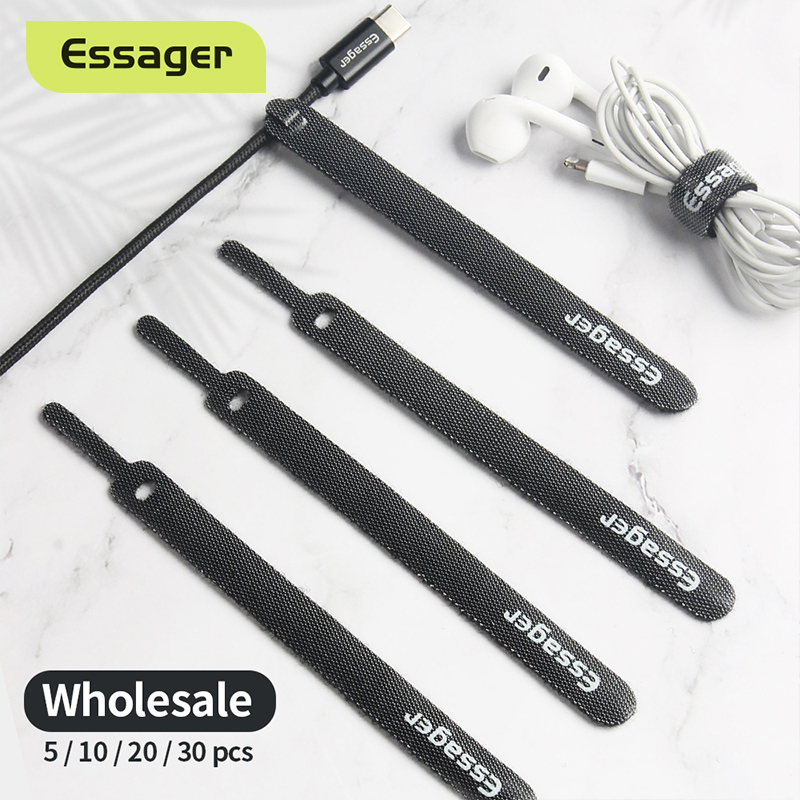 Essager 5pcs/10pcs/20pcs/30pcs Cable Tie Wire Winder Nylon Organizer For Earphone Charger Cord Protector Mouse Wire Winder Protection HDMI Aux USB Cable Management Wire Organizer