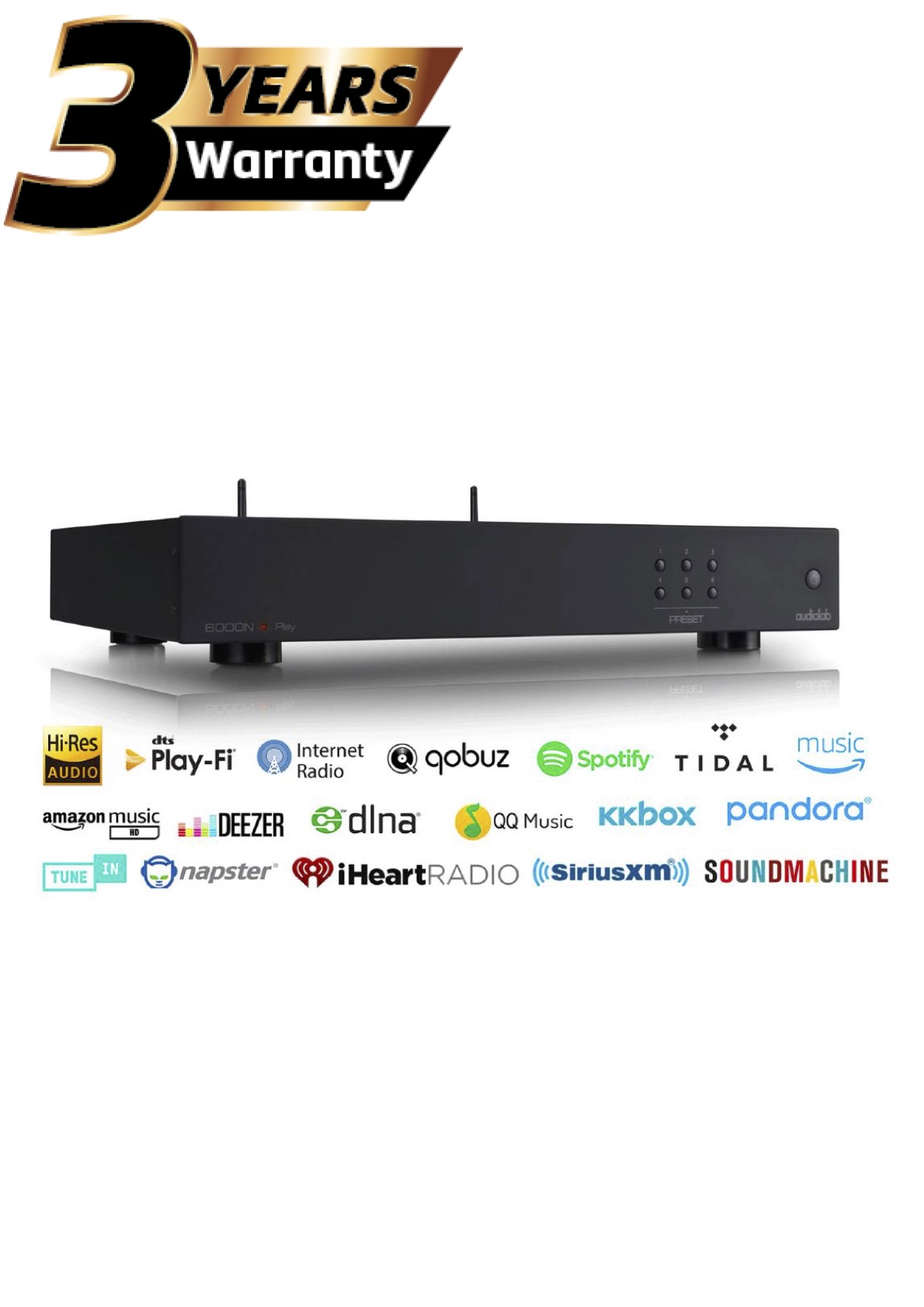 AUDIOLAB 6000N (BLACK) 3 YEARS WARRANTY, NETWORK PLAYER, STREAMER, AUDIO, WIFI, WIRELESS, STEREO