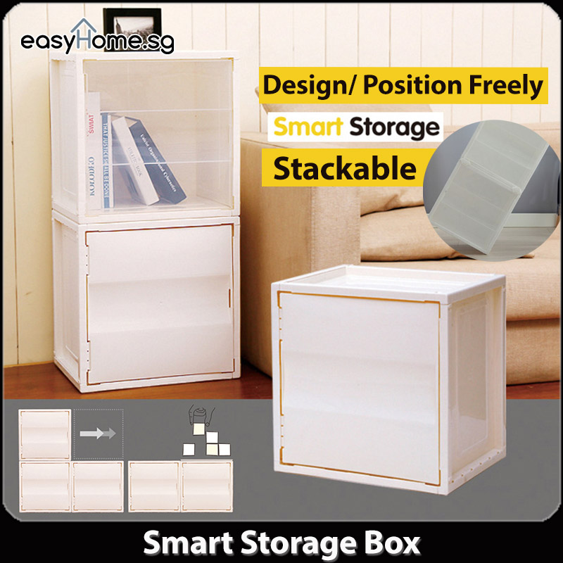 Smart Storage Box SSB - Stackable Cabinet Rack Shelf Organizer / Kitchen Drawer / Bookshelf / Bathroom / Clothes Wardrobe