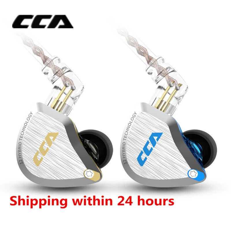 CCA C12 1DD + 5BA Híbrido HIFI Fones de ouvido de Metal fone de Ouvido Música Esporte ZS10 PRO AS12 AS16 ZSX C16 C10 A10 V90 DMS DMG ZST V80