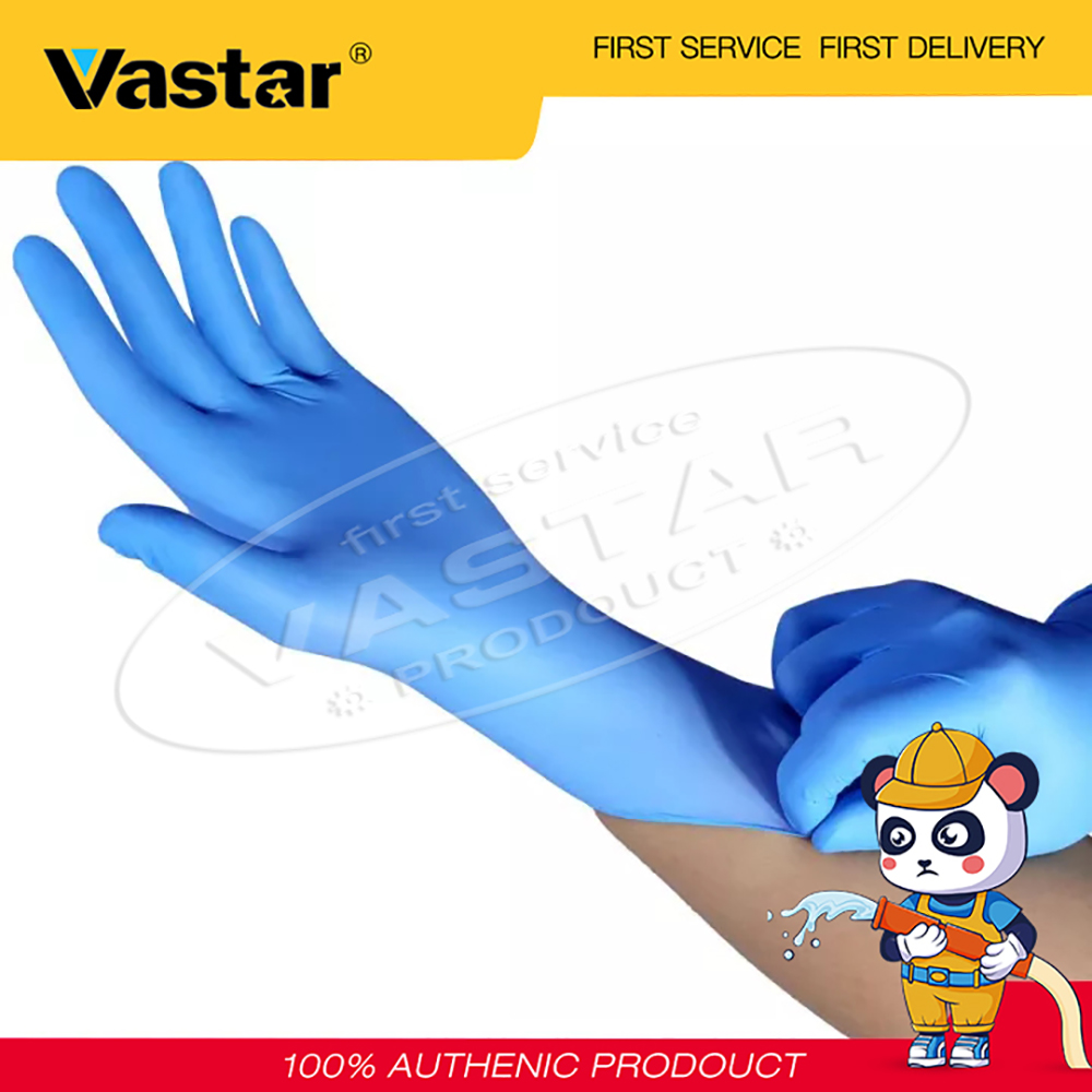 (Stock Ready) Vastar Disposable Nitrile Examination Glove Powder Free Blue 100PCS M/L