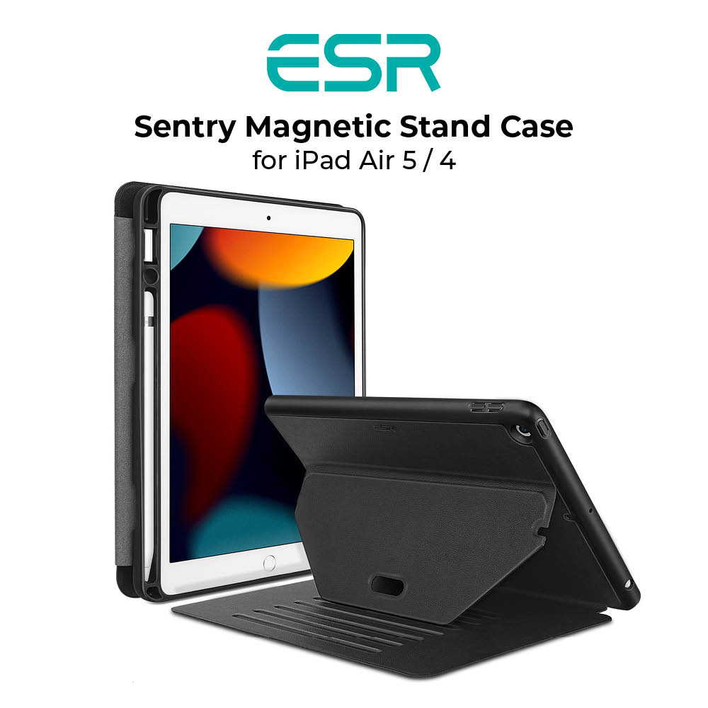 ESR Sentry Kickstand Case for iPad Air 4 iPad Pro 11 2020 Generation iPad Pro 12.9 (2020) Casing [7 Convenient Stand Angles with Strong Magnet for Hanging] [Rugged Protective Cover with Pencil Holder]