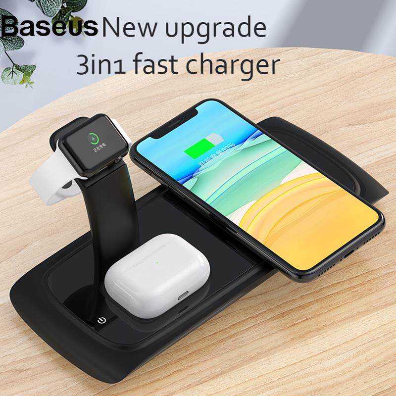 Baseus N33 15W 3 in 1 Wireless Charging Stand Fast Charger Dock Station for iPhone Huawei AirPods Pro