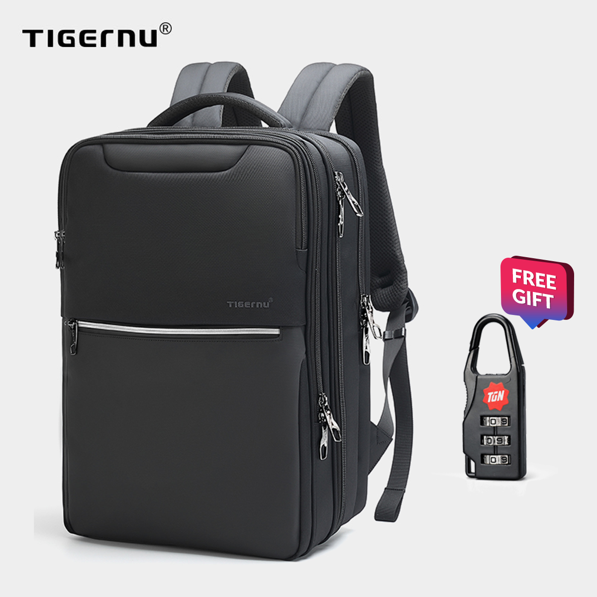 Tigernu High Quality Business Men Backpack Bags 15.6  Laptop Backpack Fashion School BackPack Travel TPU Waterproof Luggage Bags