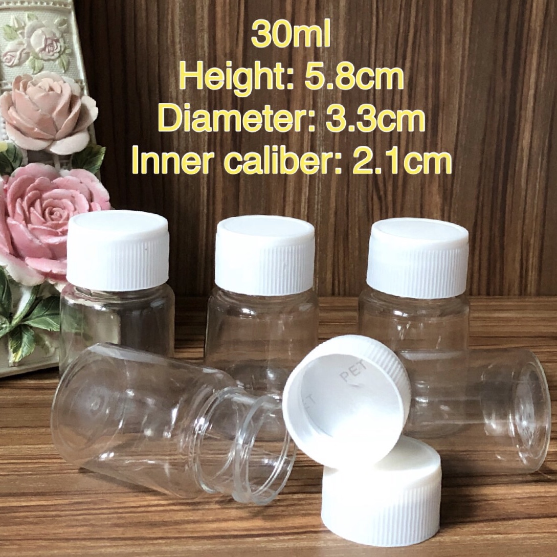30ml x 5pcs Small Transparent Plastics Bottle / Liquid Bottle / Sample Bottle / Empty Bottle