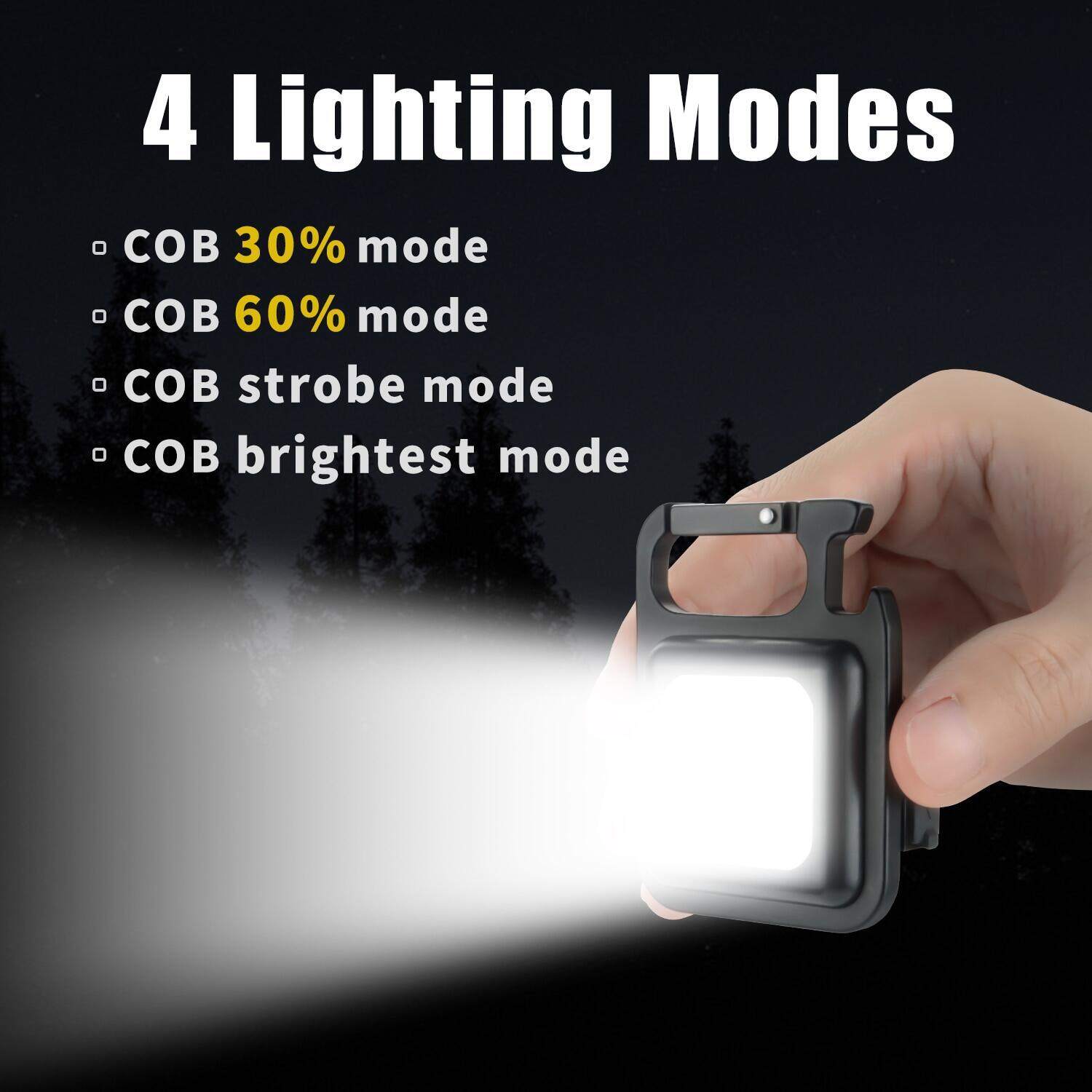 Outtobe 500 Lumens Mini Flashlight Keychains 30 cob led work light rechargeable Portable Small Pocket Work Lights Corkscrew