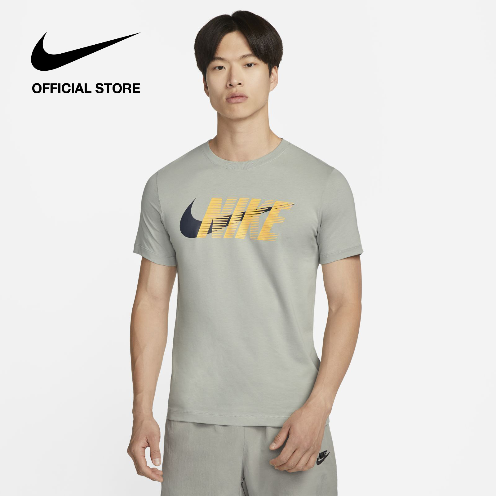Nike Men's Sportswear Slub Swoosh T-Shirt - Medium Silver