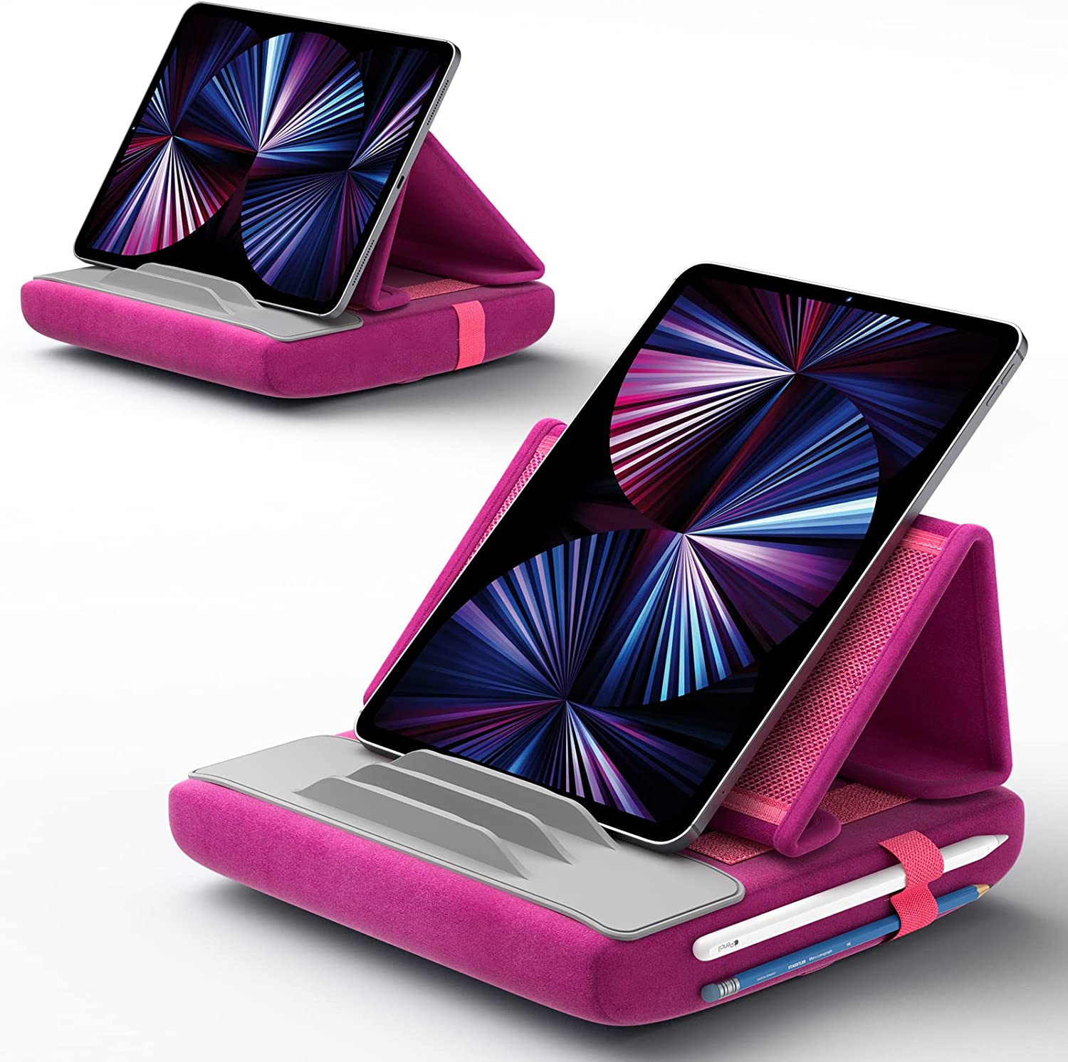 JSAUX Tablet Pillow Stand Kindle E-Reader Holder Dock with Removable Washable Soft Skin-friendly Case Compatible with Galaxy Tab, iPad, Smartphones, Books, 4-11'' Tablets Devices