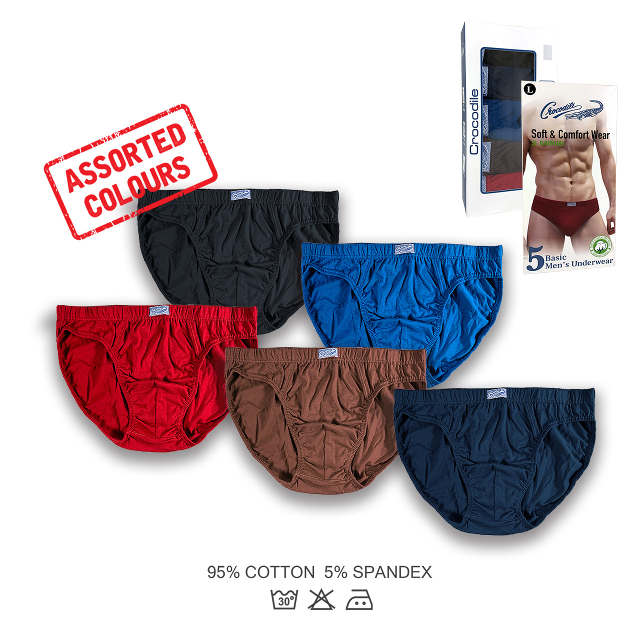 Crocodile 5-Pcs Iconic Basic Men's Underwear
