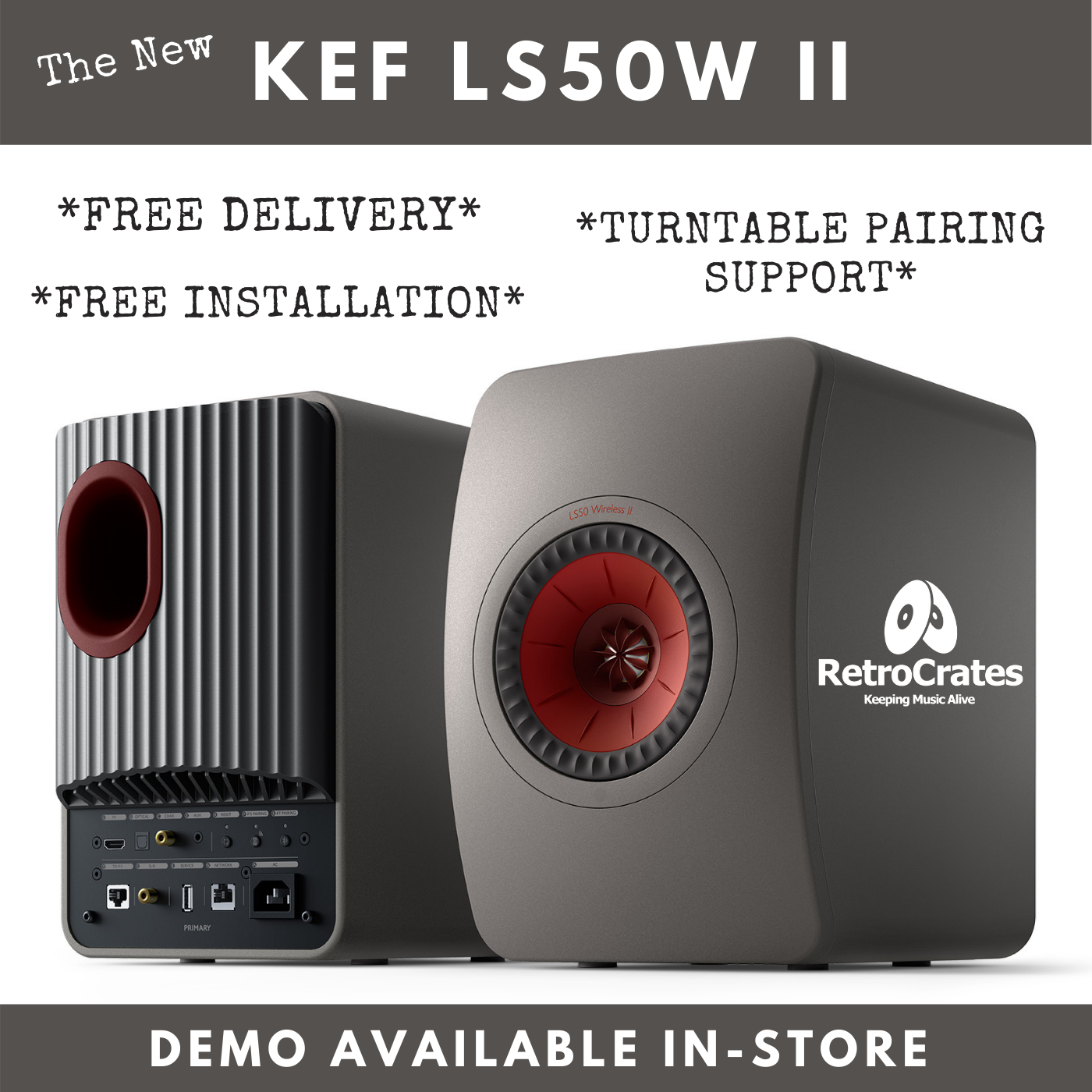 KEF LS50 Wireless II Active Speakers + Free MU3